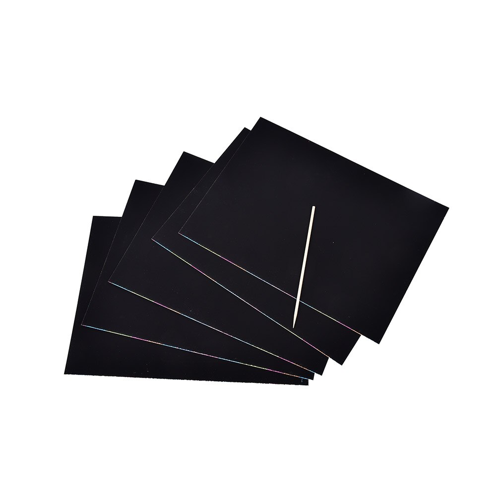 5 Vel Kids Magic Drawing Schilderen Papier Speelgoed Tekening Speelgoed 16K Kleurrijke Scratch Lakens Met Houten Pen
