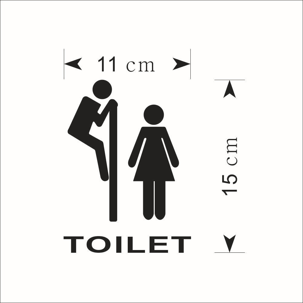 2 stk klistermærker badeværelse toilet wallstickers vandtæt aftagelig spot