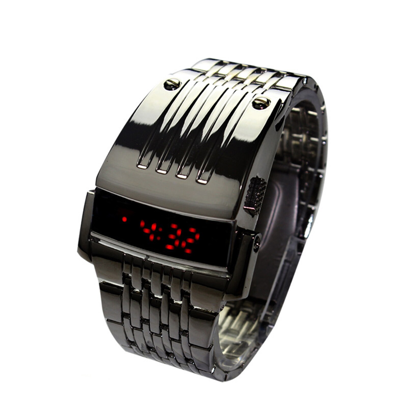 Men's Binary LED Digital Wrist Watch Father's Day FOU99: black