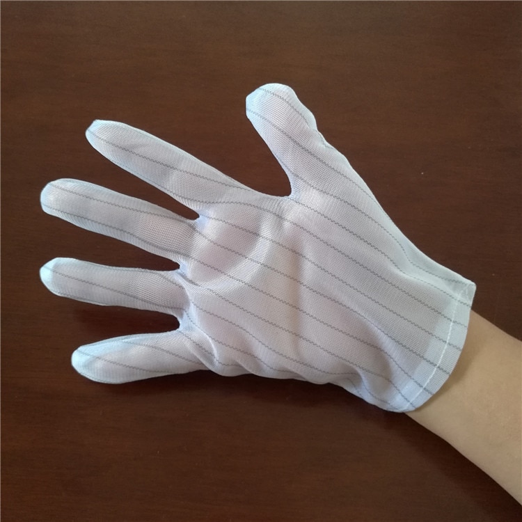 Anti-statische handschuhe streifen doppelseitige elektro handschuhe schutz staub-nachweisen elektronik fabrik arbeit handschuhe staub-freies sulf