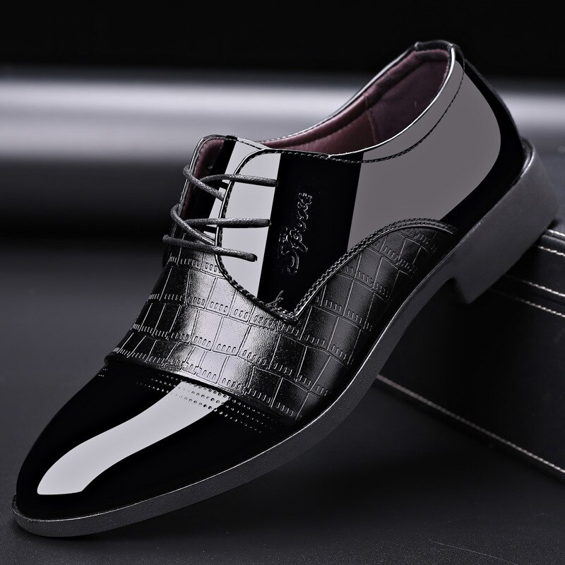 hommes en cuir chaussures formelles à lacets chaussures habillées Oxfords rétro chaussures travail chaussures hommes chaussures habillées