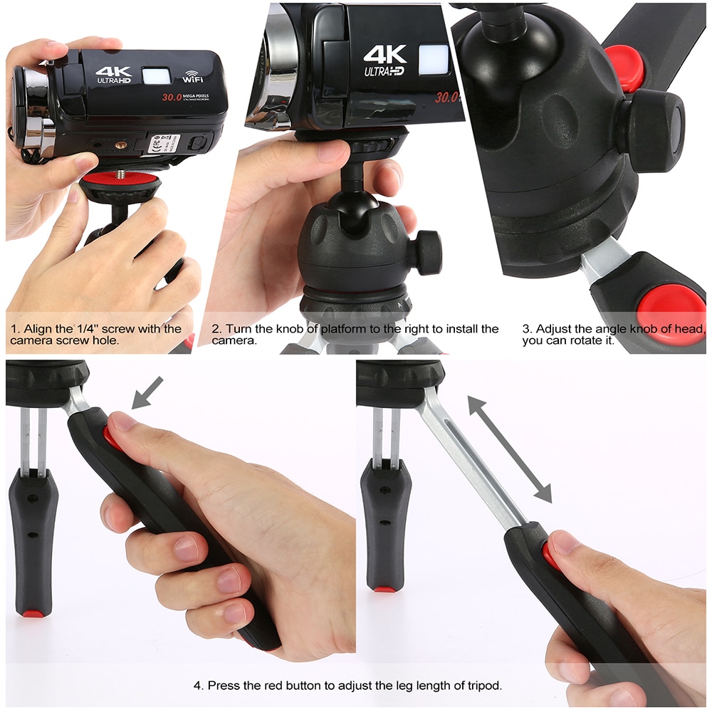 Andoer Mini Tabletop Tripod Camera Tripods Portable Foldable with 1/4" Mounting Screw for DSLR/Mirrorless Cameras Video Light