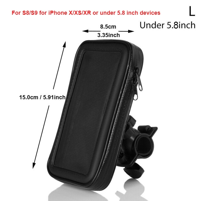 Fiets Motorfiets Mobiele Telefoon Houder Voor Motor Stand Waterdichte Tas Cover Handlebar Mount Houder Voor Iphone X Huawei: TYPE A L SIZE