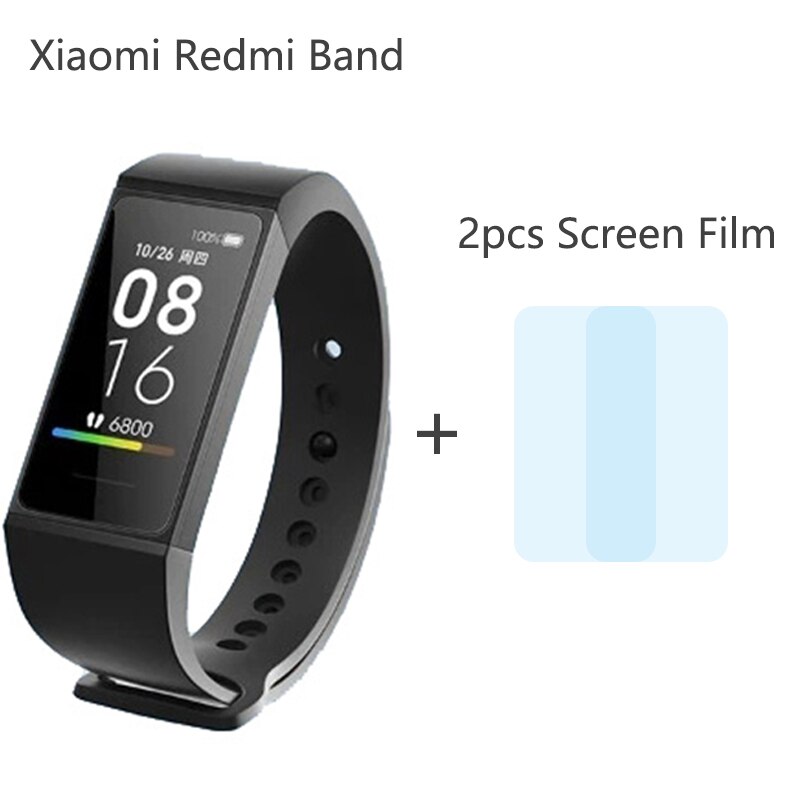 Original Xiaomi Redmi Band Smart Wristband Fitness Bracelet Multiple Face 1.08" Color Touch Screen 14days redmi smart band: Black n Film