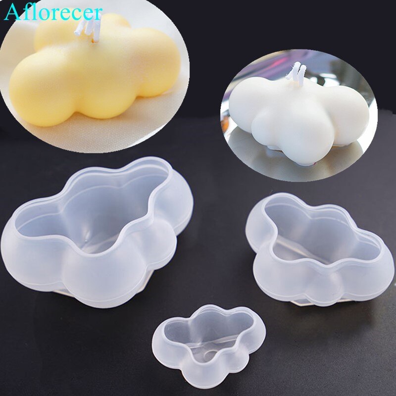 Moldes de silicona para velas en forma de nube en 3D, molde de escayola de yeso DIY para decoración del hogar de bodas, moldes de silicona para jabón y velas