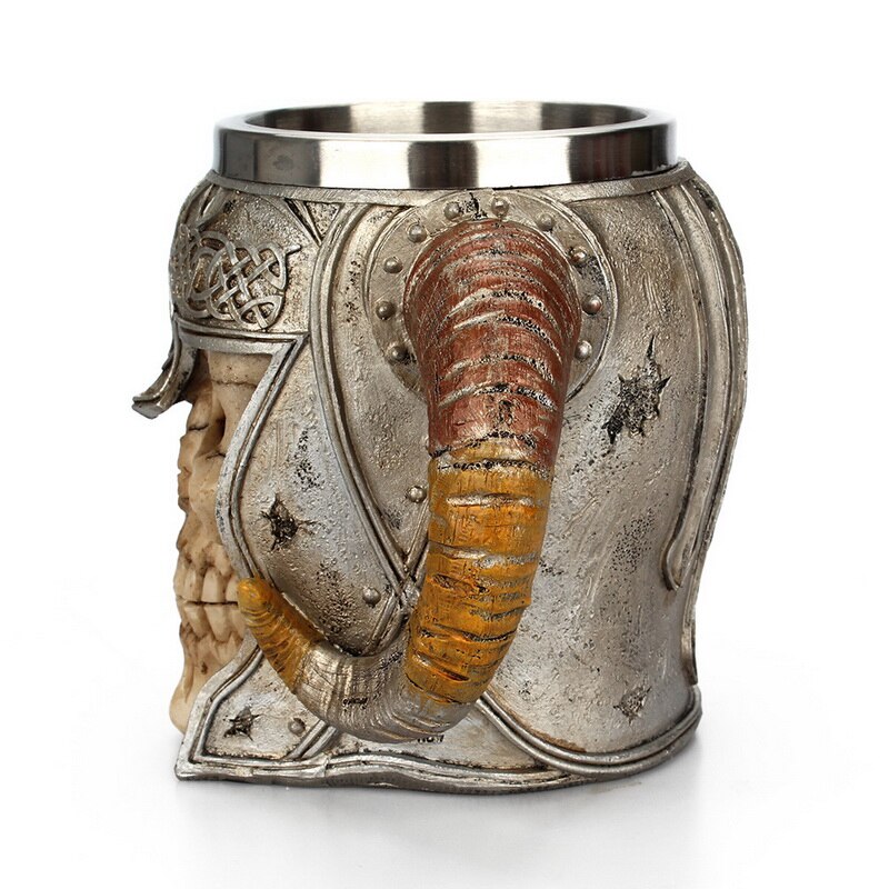 Halloween Mok Beker Retro Hars Roestvrij Staal Bier Mok Skull Knight Koffie Water Cup Viking Thee Mok Bar Decoratie