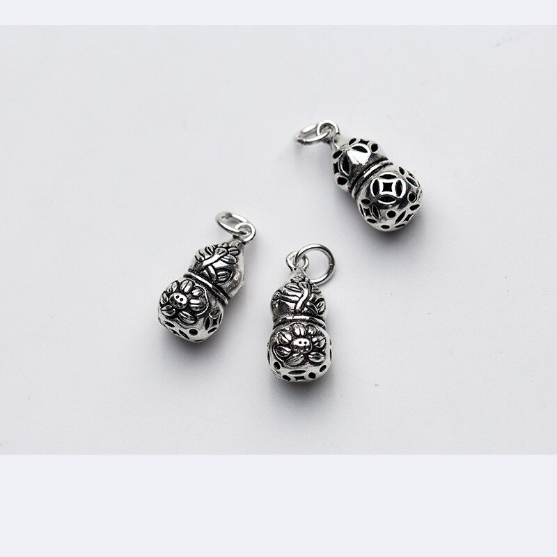 Uqbing Vintage Hand Made Lotus Kalebas Hanger Charms Fit 925 Sterling Zilver Diy Charm Armbanden
