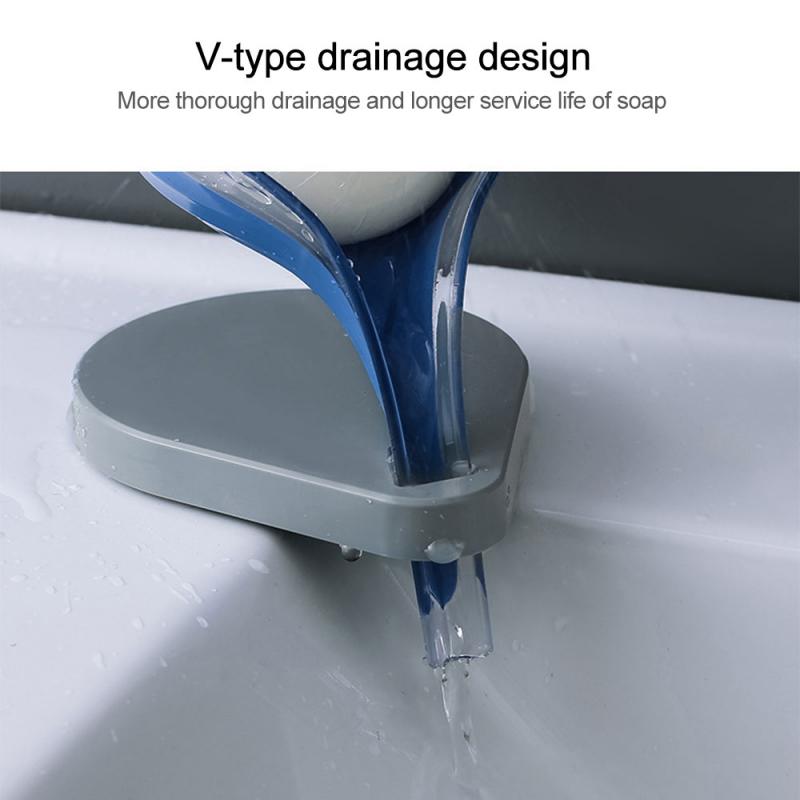 Blad Zeephouder Badkamer Douche Zeepbakje Muur Plank Plastic Bad Lade Douche Platen Zeep Opbergdoos Met Afvoer