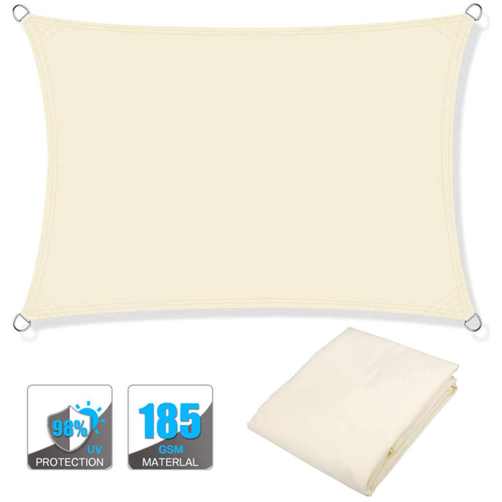 Waterproof Sun Shade Sails Rectangle Canopy 98% UV Block Sun Shelter for Patio Garden Outdoor Facility and Activities Top Tents: 2*4M / WHITE