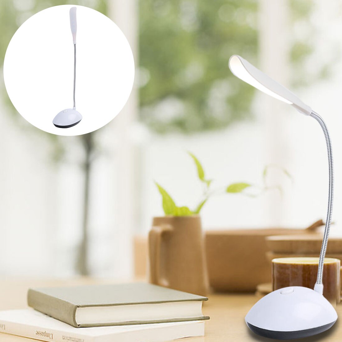 Batterij Led Bureaulamp Flexibele Oogbescherming Mini Leesboek Licht Nachtkastje Lamp Slaapkamer Thuis Woonkamer Decor