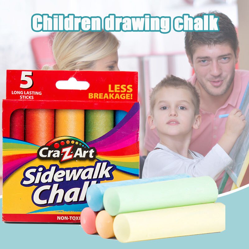 Mixed Colour White Chalk Sticks Pack Kids Playground School Art Learning SGA998