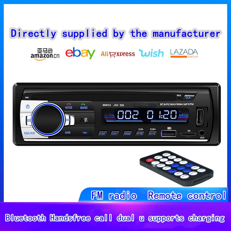 1 Din Autoradio Car Audio Fm Bluetooth MP3 Audio Speler Bluetooth Mobiele Handsfree Usb/Sd Auto Stereo Radio instrument Panel Au