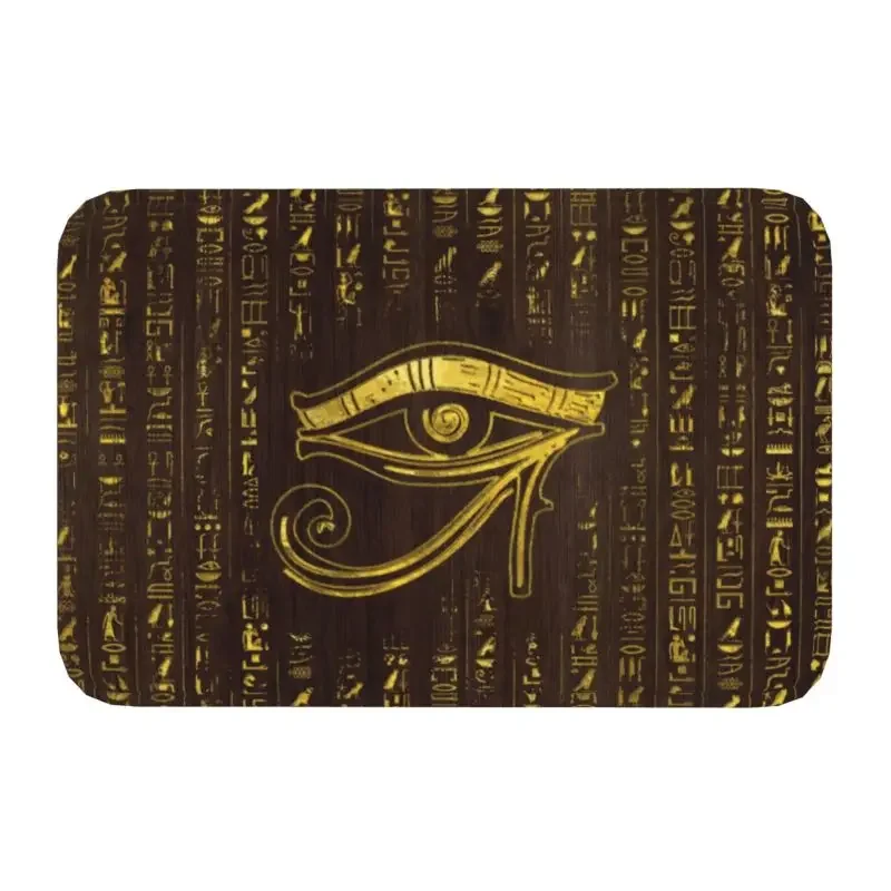 Alte ägyptische Götter und Hieroglyphen Haustür matt rutsch feste saugfähige ethnische Ägypten Fuß matt Wohnzimmer Eingang Teppich Teppich: Lila