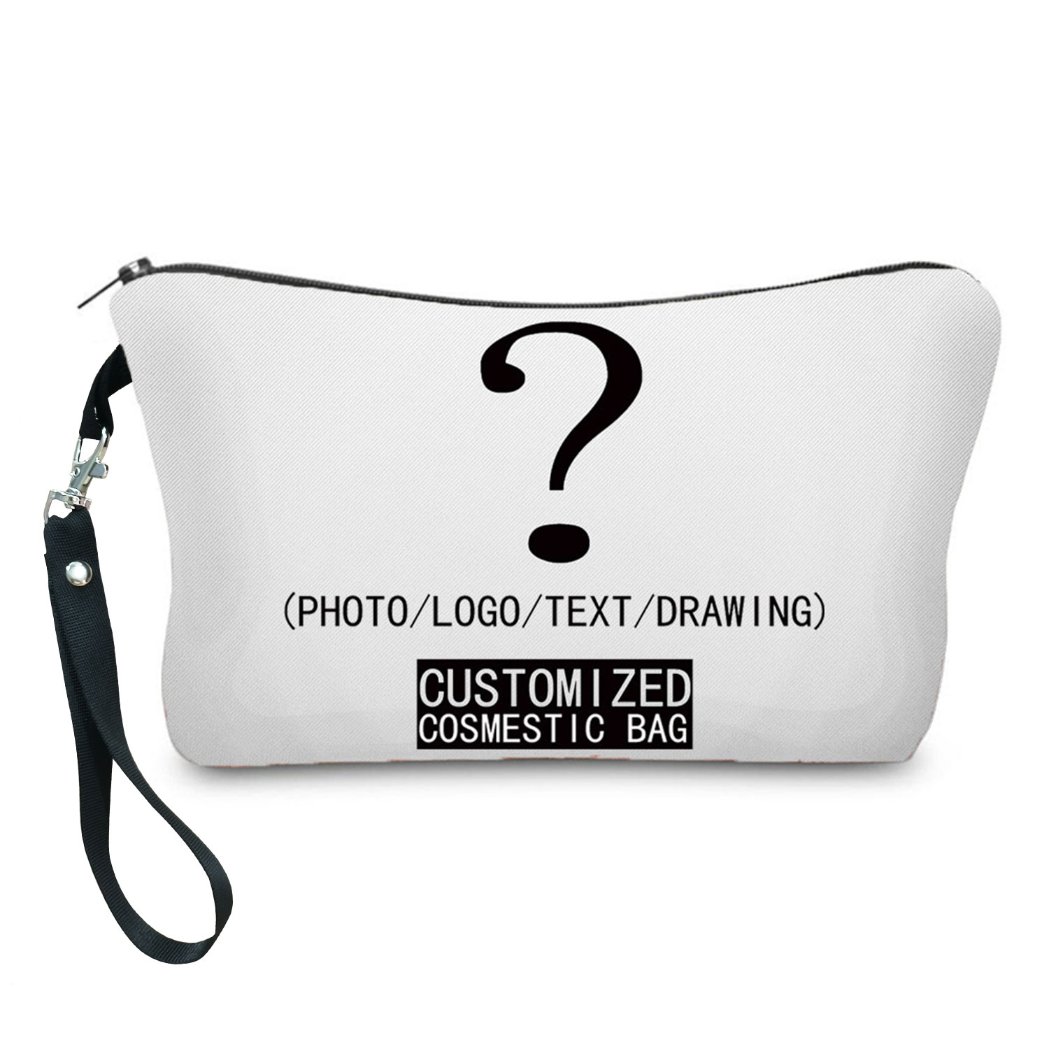 Personlig brugerdefineret gør-det-selv logo makeup taske toiletartikler organizer dame opbevaring makeup etui pose rejse udendørs pige kvinder kosmetiktasker: Klar