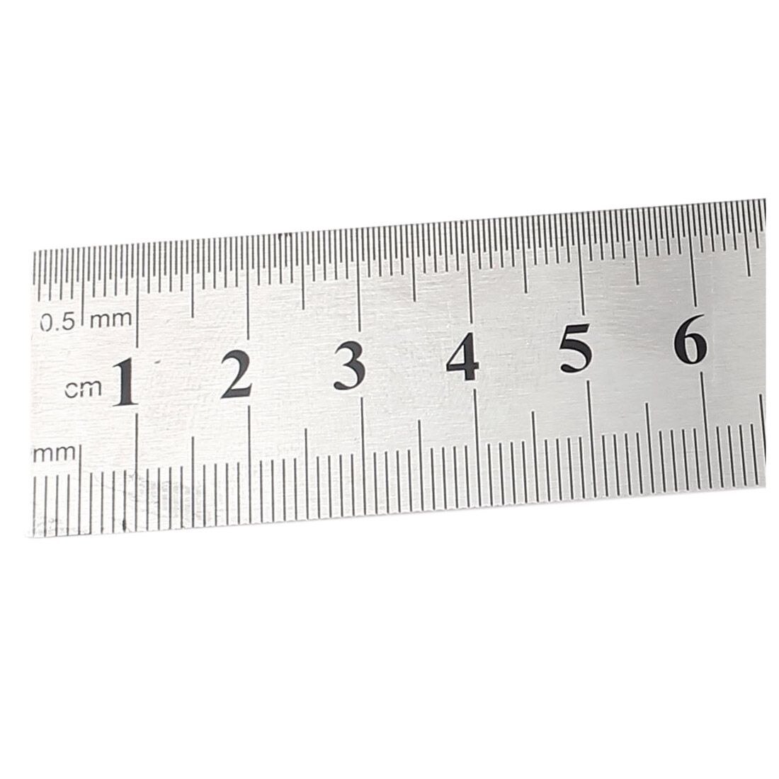 5 PCS of Stainless Steel Double Side Measuring Straight Edge Ruler 60cm/24", Silver