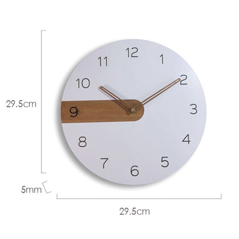 Tre veggklokke moderne nordisk stil stille klokke rund 30cm roms dekorasjon veggklokke ye