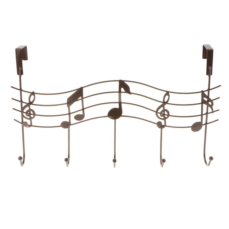 Perchero para colgar por encima de la puerta, 5 ganchos, para casa, oficina, baño, toalla, nota Musical, tienda TSH