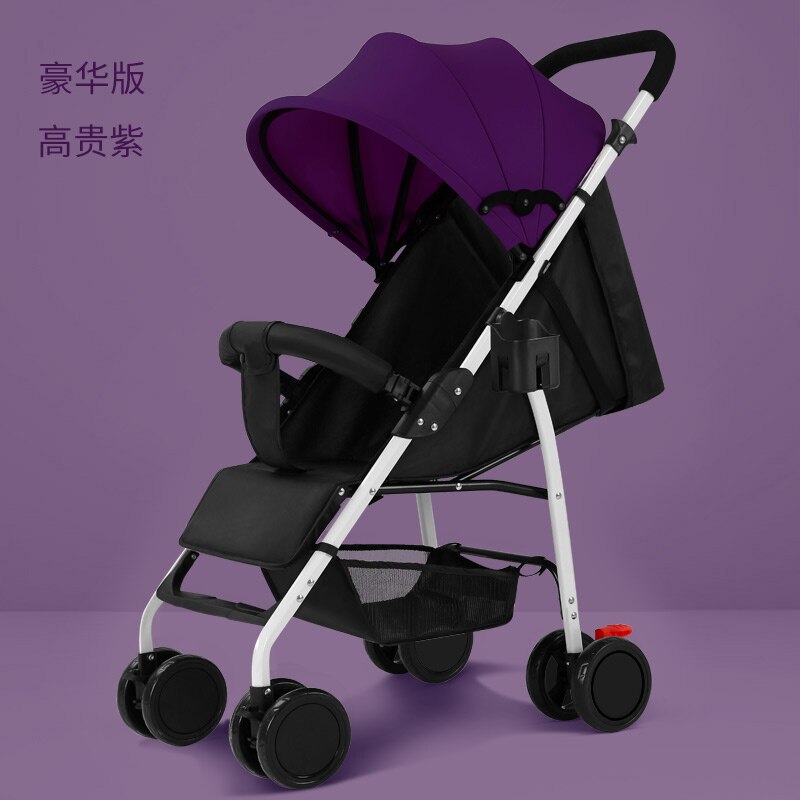 Baby Stroller Ultra Light Portable Can Sit Reclining Baby Umbrella Folding Shock Absorber Children Trolley Kinderwagen: purple1