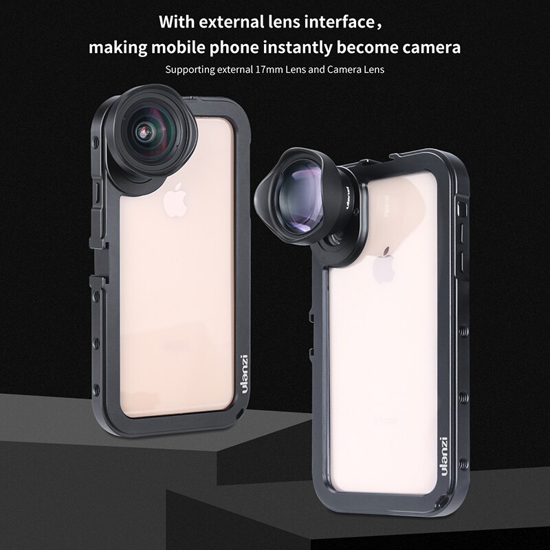 Ulanzi垂直撮影vlog金属ケースケージiphone xs最大vloggingビデオ磁気ケースと 1/4 ネジ