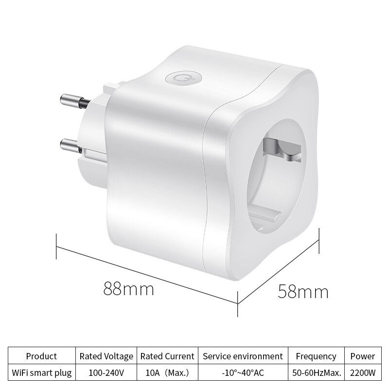 Intelligent Power Outlet Wifi APP Intelligent Remote Control Sync Function Voice Control Plug Wifi Smart EU Plug Adapter