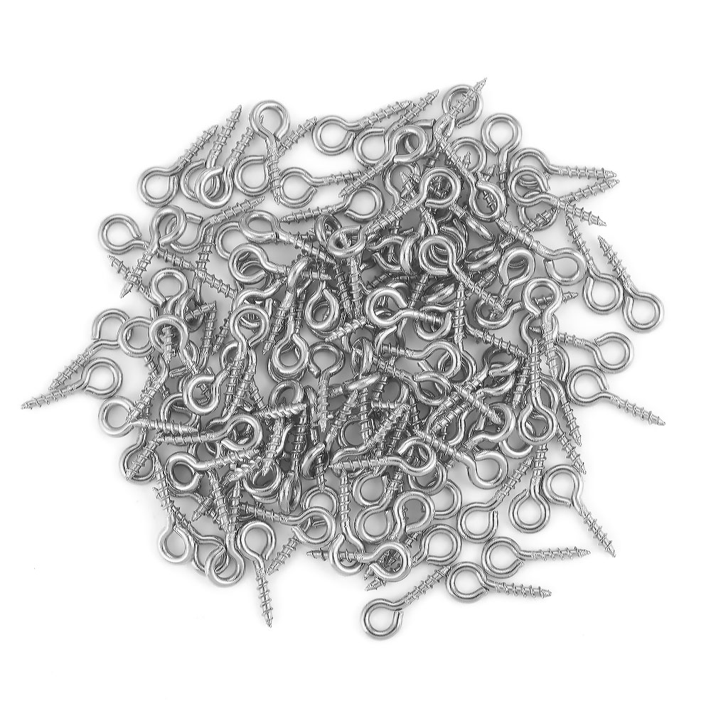 50 stuks kleine kleine mini schroef oogpinnen voor sieraden maken parel kralen oogjes sluitingen bevindingen DIY roestvrijstalen oogpinnen met schroefdraad