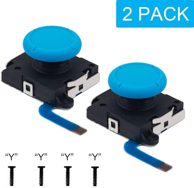 Original 3D Analog Joystick Joy-Con Replacement Left/Right Repair Kit Thumb Sticks Sensor with 2 “Y” Screws for Nintend Switch: D