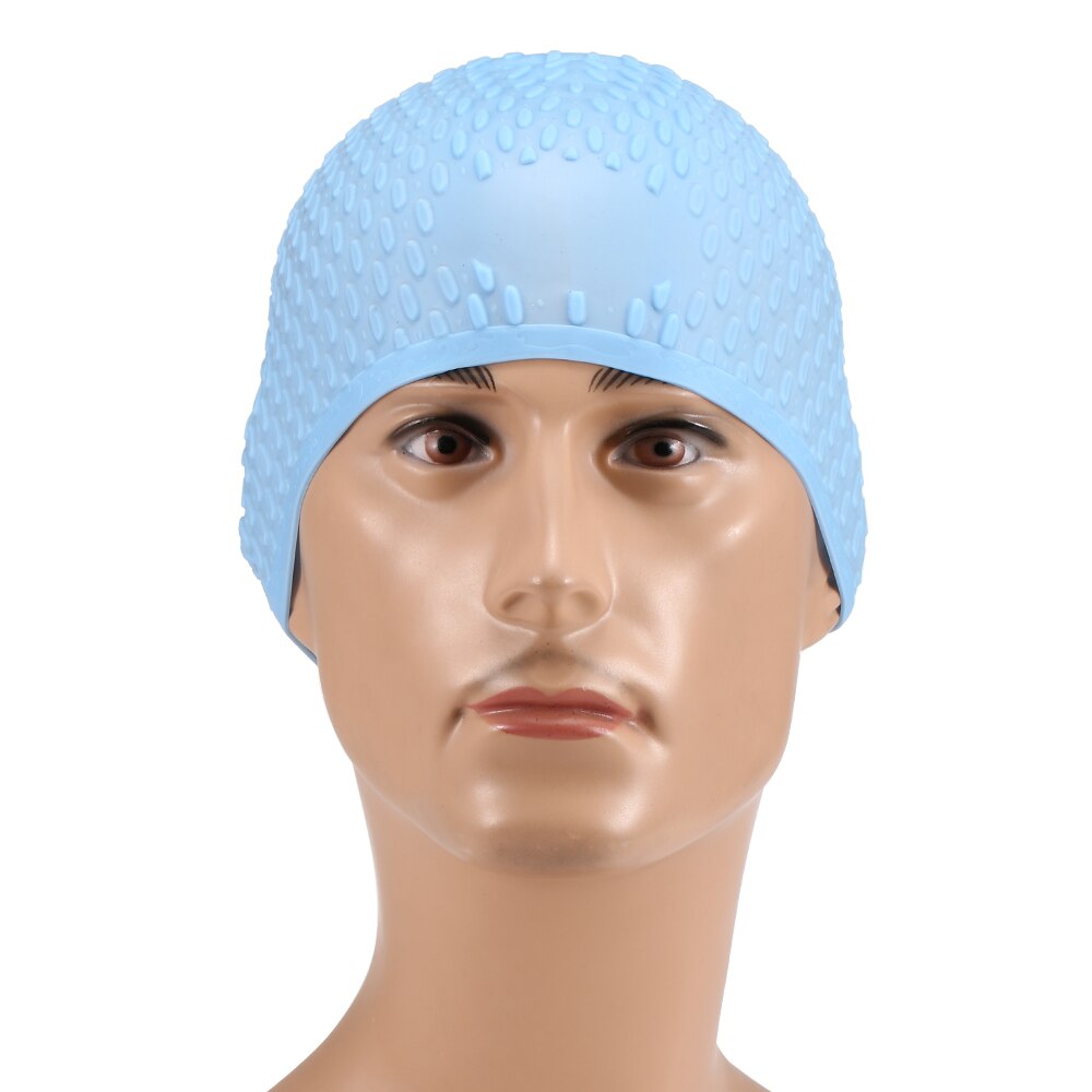 Volwassenen Badmuts Silicone Mannen Vrouwen Badmuts Voor Lang Haar Kort Haar Gorra Negra Zwemmen Hoed:  Blue