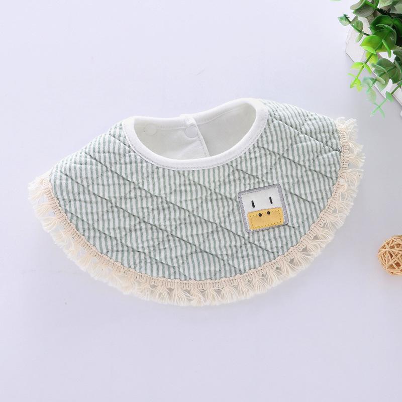 Neue runde Baby Lätzchen Europäischen Baby speichel handtuch baumwolle gepolsterte wasserdichte Lätzchen grob Baby weichen zubehör: Grün