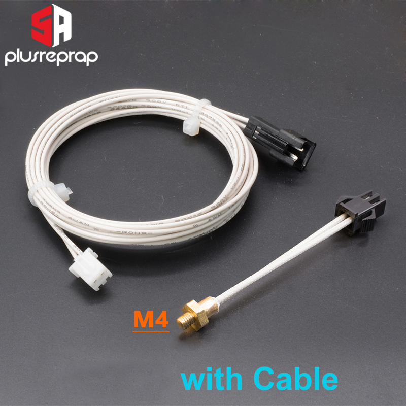 Termistor M4 atornillable ATC Semitec 104GT-2 104NT NTC 100K 3950 para extrusora de impresora 3D Hotend: 104GT-2 / with cable