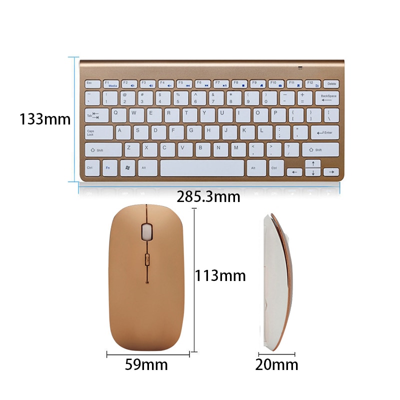 Przenośna Klawiatura Bezprzewodowa 2.4G z Myszką dla Mac, TV Box, Android, iOS, Windows
