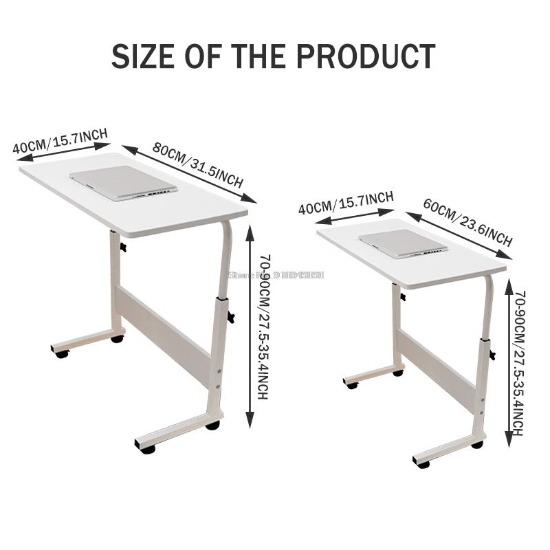 Laptop Cart Rolling Desk Mobile Stand Portable Caster Cart Bed Side Overbed Table Workstation Computer Desk with Lockable Caster