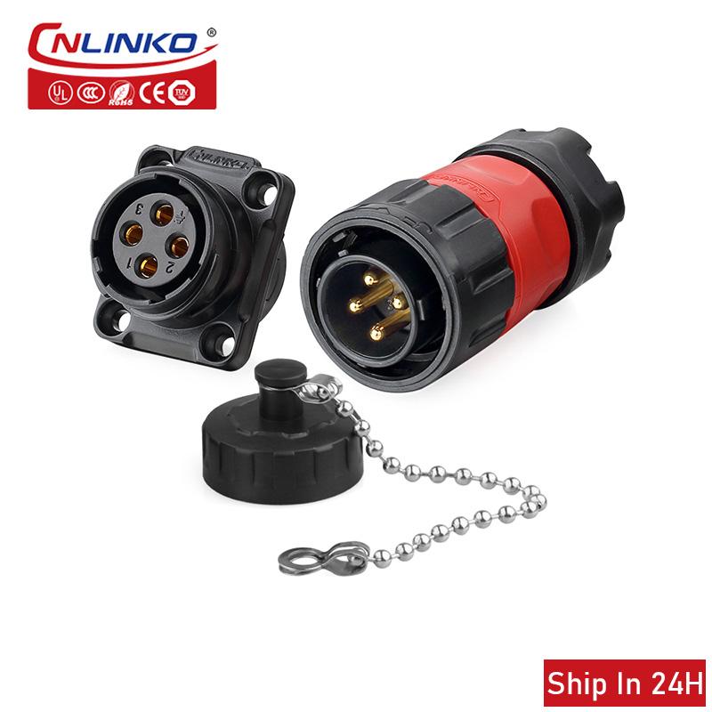 Cnlinko YM20 M20 2 3 4-pins connector draadconnector Waterdichte kunststof elektrische stopcontact Voedingsconnector