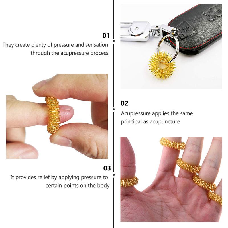 10Pcs Massage Ringen Vinger Acupressuur Ringen Hand Fidget Speelgoed Voor Kinderen Volwassenen