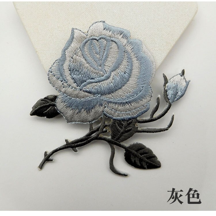 1Pc Rose Bloem Bloemen Patches Voor Kleding Ijzer Op Toepassing Kleding Geborduurde Patchwork Sticker Custom Naaien Accessoires: 1