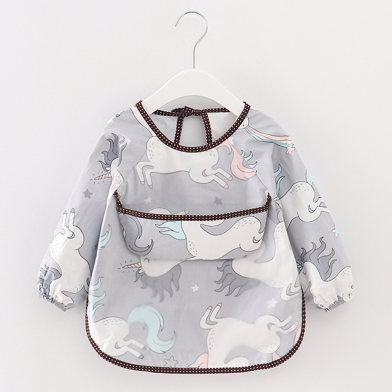 Infant Essen Kinder Zeichnung Lange Kurzarm Schürze Baby Bandana Lätzchen Nette Cartoon Lätzchen Wasserdichte Baby Selbst Fütterung Bib