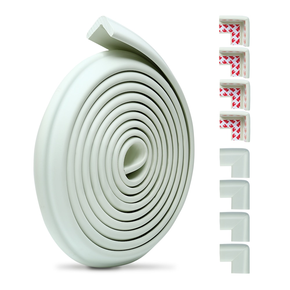 Orzbow proteção de canto para crianças, proteção de canto 5m para bebês proteção para casa protetor de borda amortecedor para móveis infantis: WHITE