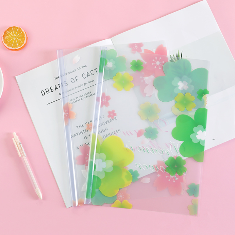 2pc Transparent A4 Drawbar Clamp PP Rod Clamp Waterproof Student Insert Folder Test Paper File Folder Office School Supplies