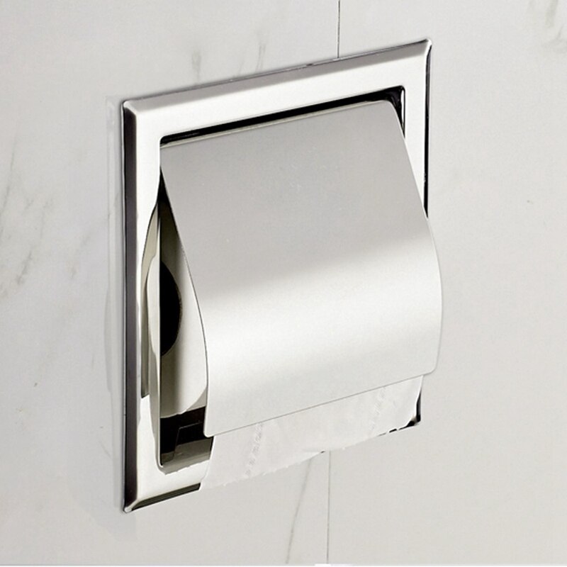 Stainless Steel Recessed Toilet Paper Holder Wall Toilet Paper Holder,Modern Style Toilet Paper Holder,Recessed Tissue Roll