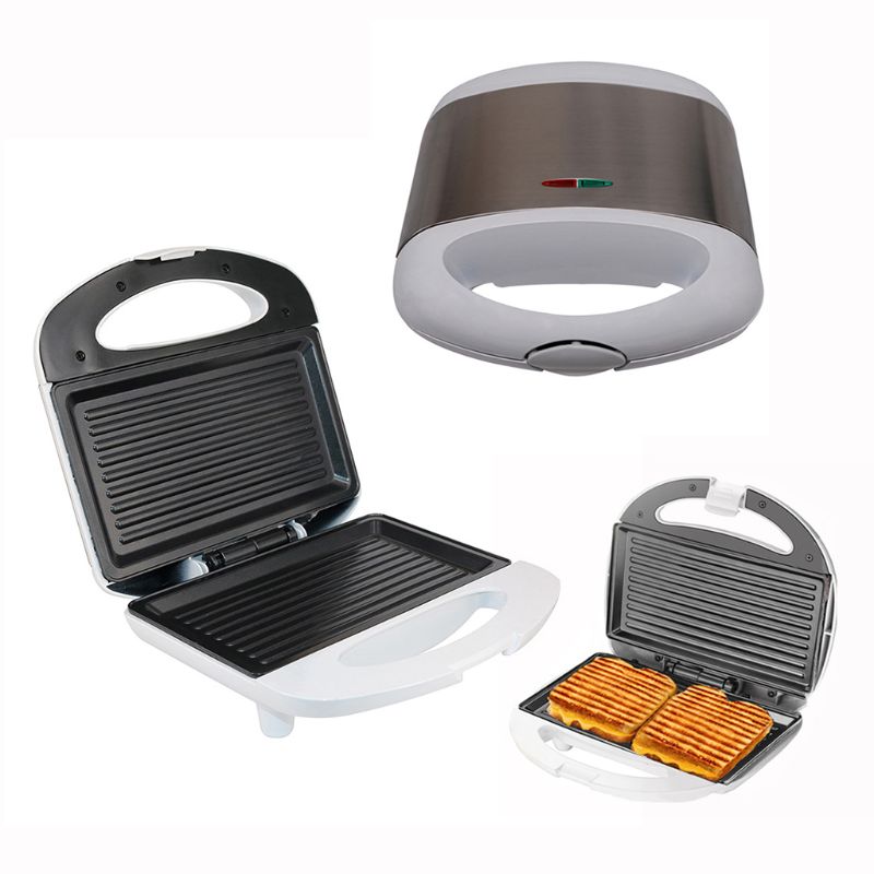 Elektrisk vaffel maker non-stick justerbar temperatur kontrol bagning rustfrit stål dobbeltsidet sandwich morgenmad maskine
