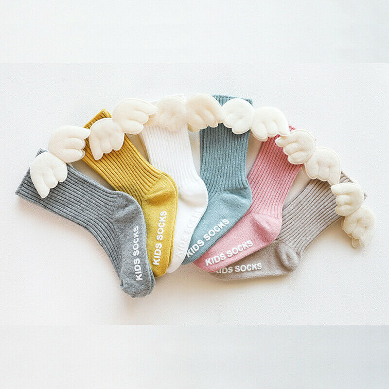 Leuke Baby Meisjes Kousen Met Vleugels Prinses Zachte Katoen Peuter Baby Meisjes Knie Hoge Lange Casual Anti Slip Kousen