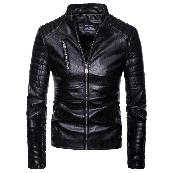 Punk läderjacka herr slim fit vintage pu jacka manliga motorcykel läderjackor rockar jaqueta de couro masculina: Xl