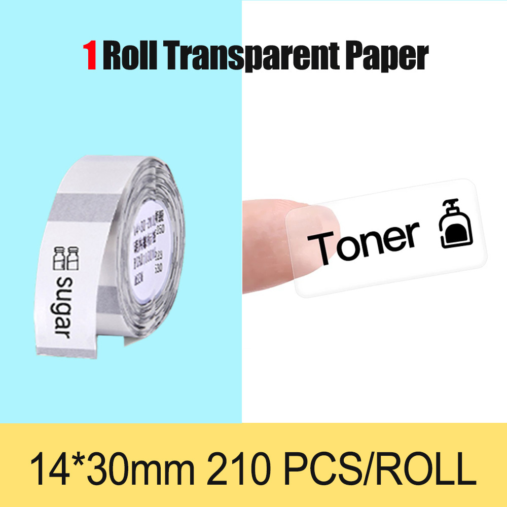 Niimbot Thermische Transparant Papier Waterdicht Olie Proof White Label Papier Voor D11 Draagbare Thermische Label Printer: 1 transparent L