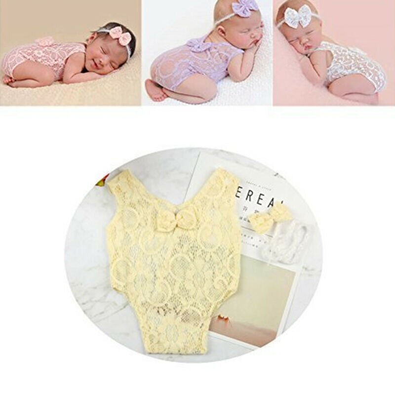 Appena nato Del Bambino Dei Ragazzi Delle Ragazze Del Crochet Del Knit Del Cappello Pagliaccetto Foto Fotografia Props Outfit