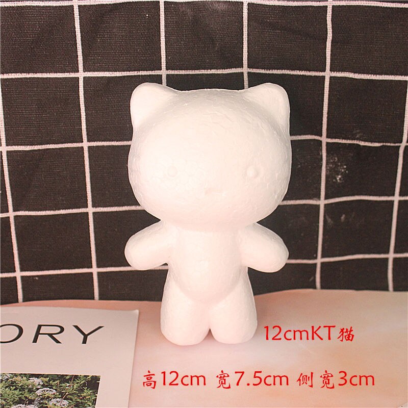Modélisation animaux forme blanc polystyrène mousse boules styromousse artisanat pour bricolage de noël fournitures de fête de mariage décoration: 12cm KT cat