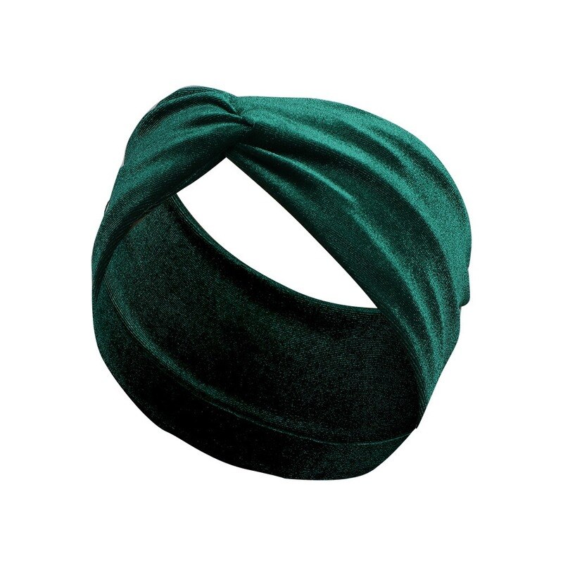 Bandeau en velours doré, couleur unie brillante, nœud croisé polyvalent, accessoires de cheveux pour femmes, Turban large pour dames