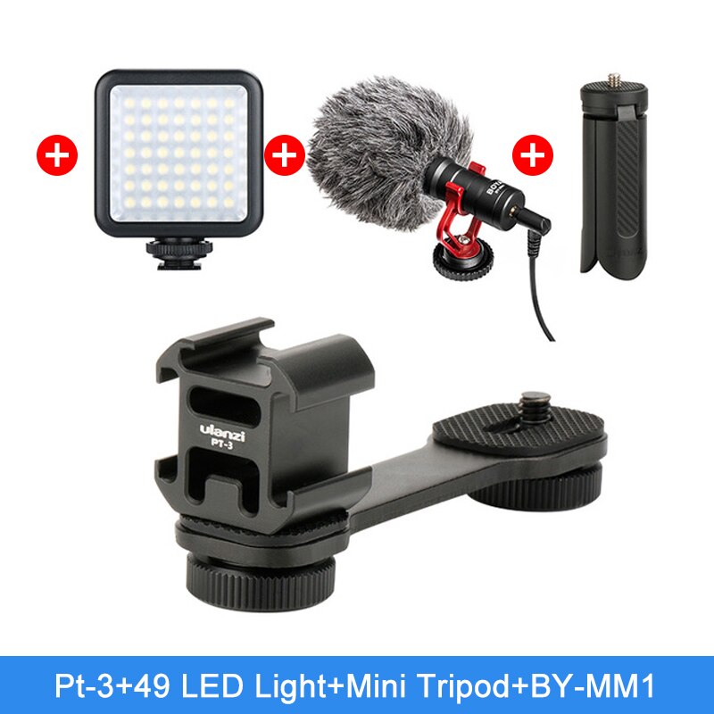 DJI OM 4 Osmo Mobile 2 3 Accessories Triple Shoe Mount Adapter Microphone Bracket for BY-MM1 for Zhiyun Smooth 4 Q