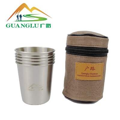 1 einstellen 5 Stck 200 ML Edelstahl Camping Tasse Becher draussen Camping Wandern Tragbare Tee Kaffee Bahre Tasse: Ursprünglich Titel