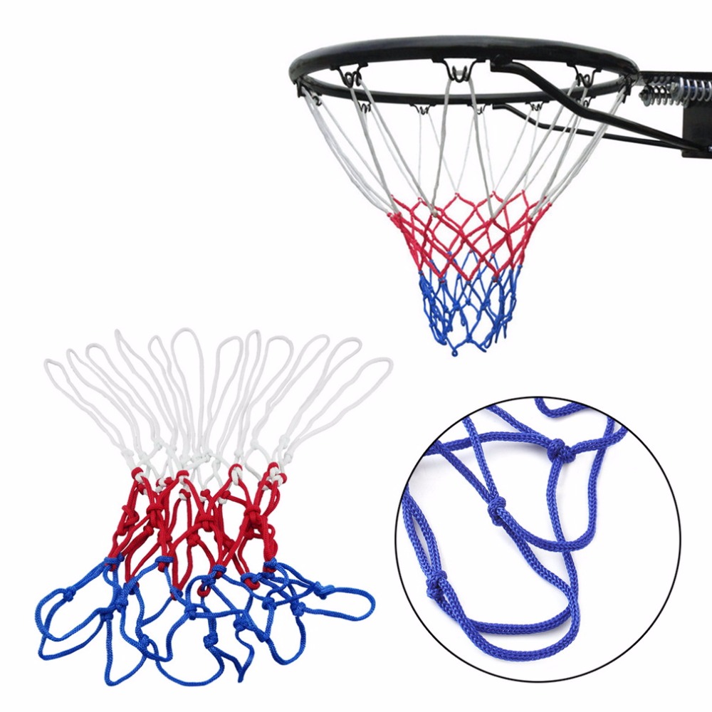 1PC Basketball Hoop Goal Rim Mesh Net Backboard Rim Ball Pum Sports Standard Nylon Thread Thick 5mm Red White Blue