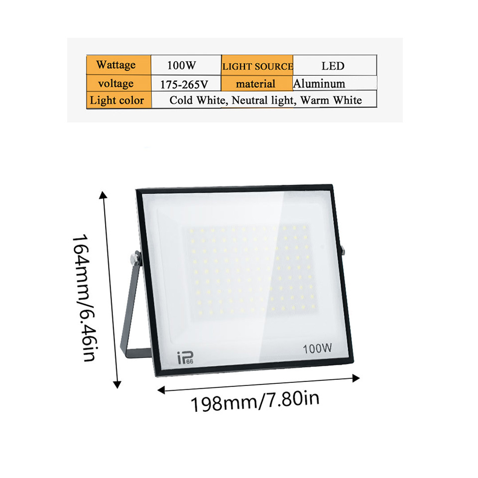 Foco LED impermeable IP66 220V 20W 30W 50W 100W 150W 200W 300W reflectores para exteriores iluminación de cartelera de fábrica al aire libre: L / Verde