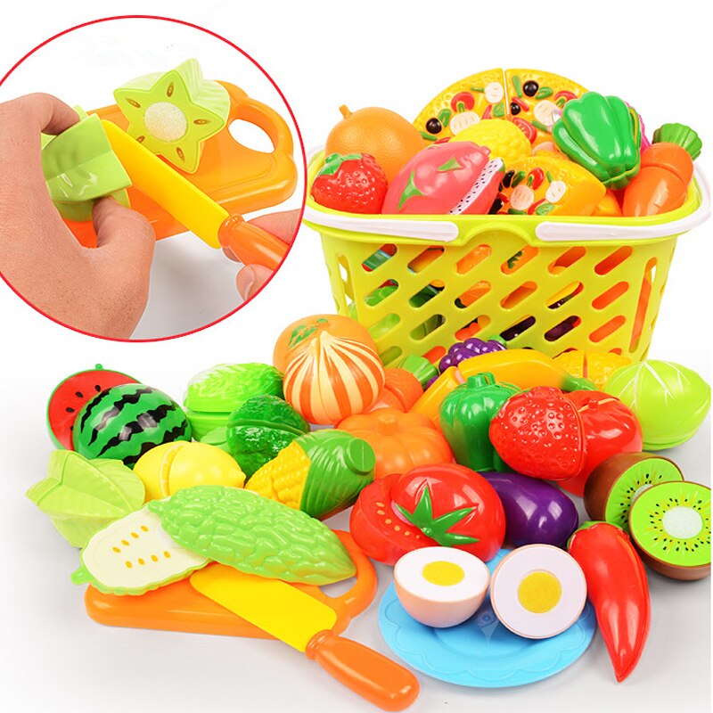 Kinder Küche Kunststoff Gemüse Obst Miniatur Lebensmittel Schneiden Spielzeug Kinder Pretend Spielen Pädagogische Klassische Spielzeug für Mädchen Baby